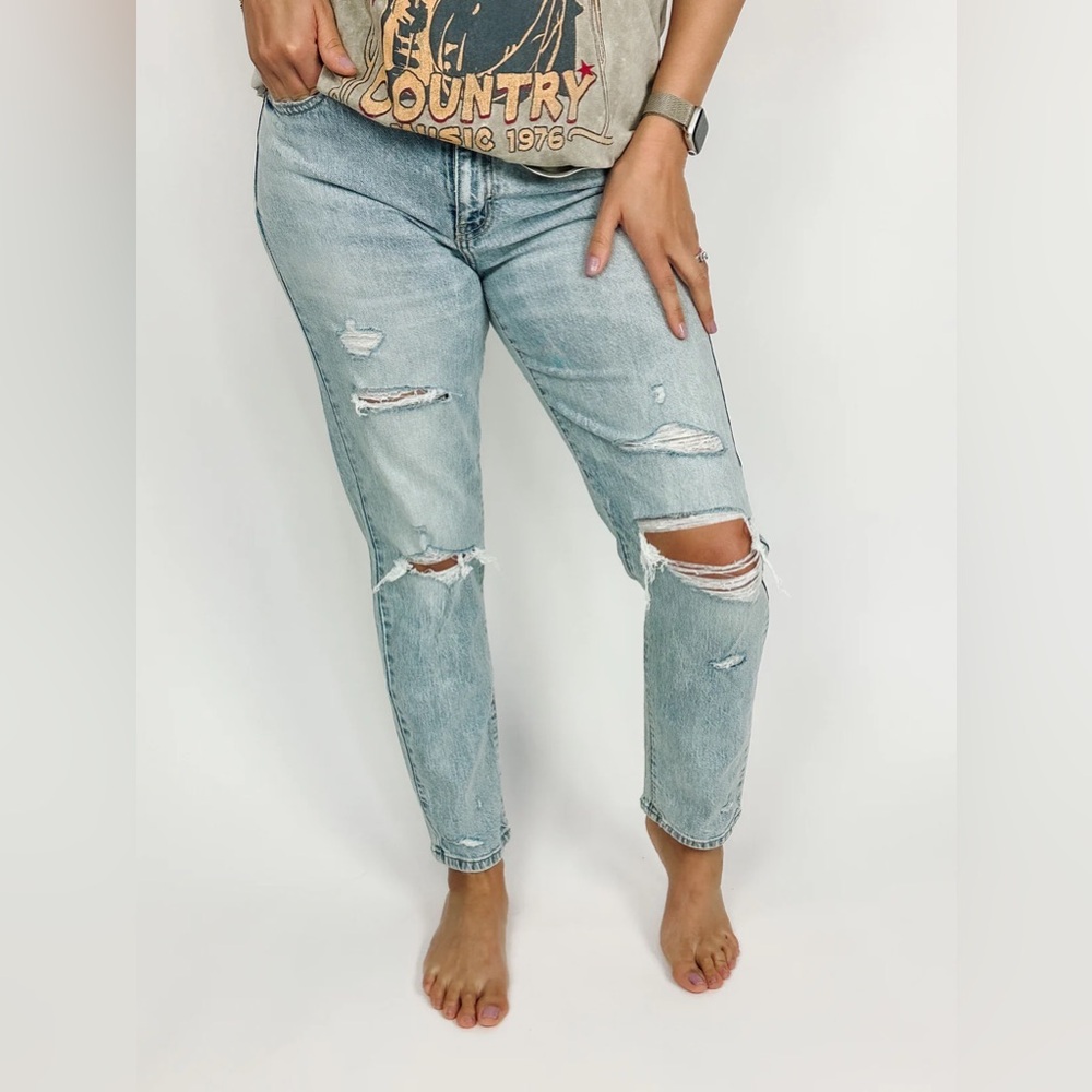 ❥𝐞𝐮𝐧𝐢𝐧𝐚: Tobi Super High Rise Mom Jeans Ankle - Light Wash